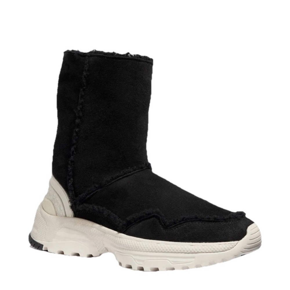 Coach Portia Cold Weather Bootie Black & White High-Top Sneakers Women’s Size 7B
